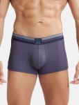 Jockey HG14 Men Microfiber Elastane Stretch Rib Solid Trunk with StayDry Treatment - Grey Stone