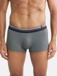 Jockey HG14 Men Microfiber Elastane Stretch Rib Solid Trunk with StayDry Treatment - Gunmetal