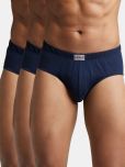 Jockey 8035 Men Super Combed Cotton Solid Poco Brief - Deep Navy (Pack of 3)