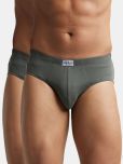 Jockey 8035 Men Super Combed Cotton Solid Poco Brief - Deep Olive (Pack of 2)