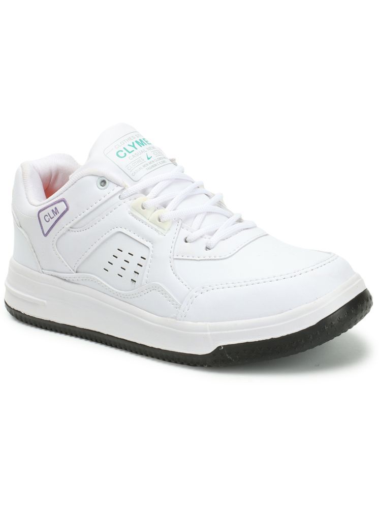     			Clymb White Men's Sneakers