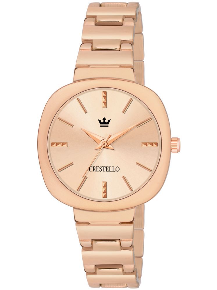     			Crestello Rose Gold Metal Analog Womens Watch