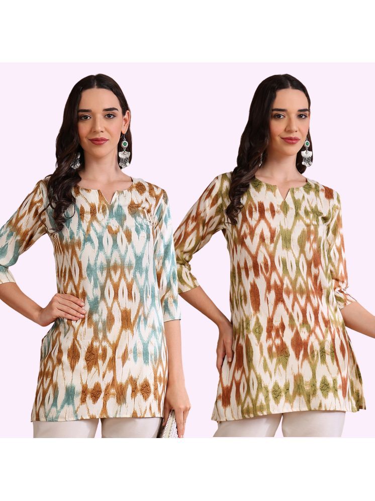     			DSK STUDIO Viscose Dyed Straight Women's Kurti - Gold ( Pack of 2 )