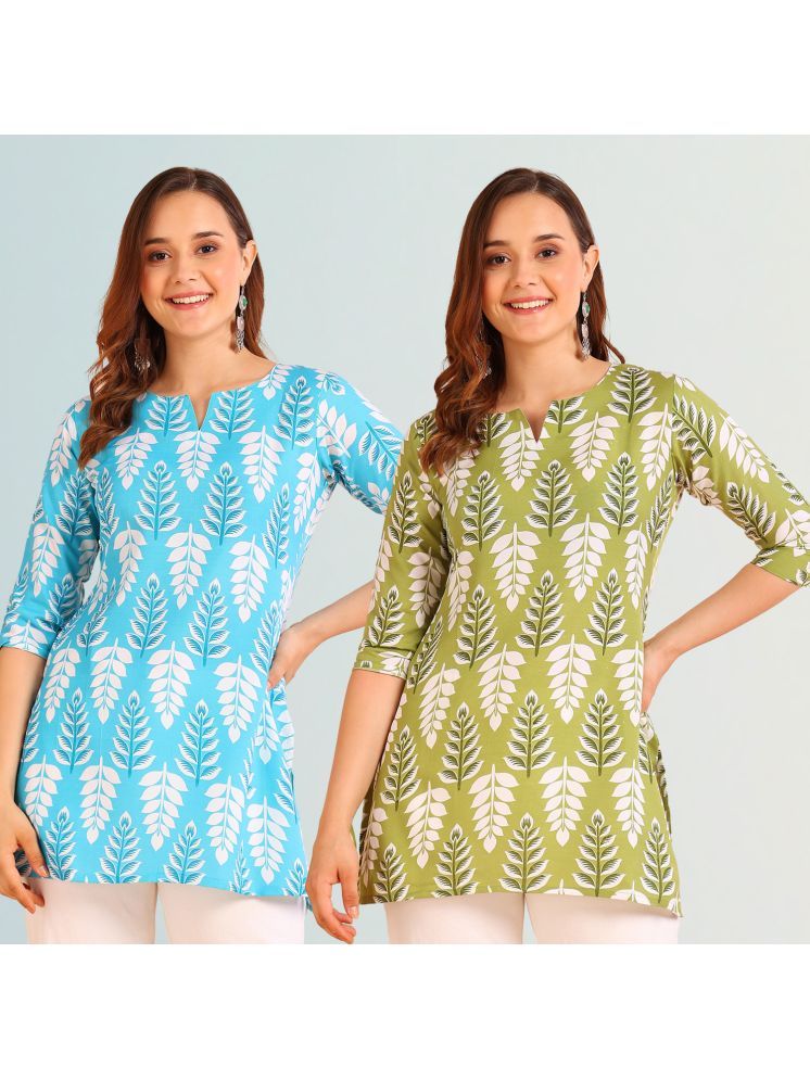     			DSK STUDIO Viscose Printed Straight Women's Kurti - Multicolor ( Pack of 2 )