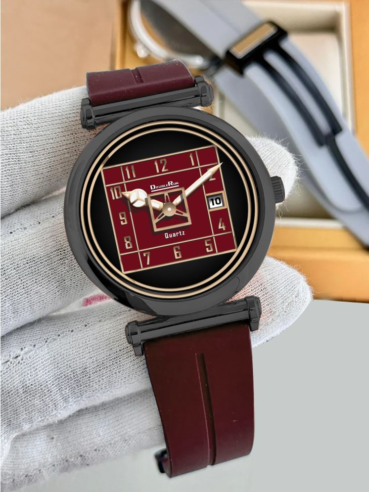     			DoubleRun Maroon Silicon Analog Men's Watch