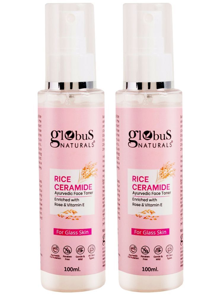     			Globus Naturals Rice Ceramide Ayurvedic Face Toner, For Korean Glass Skin,100 ml (Pack of 2)