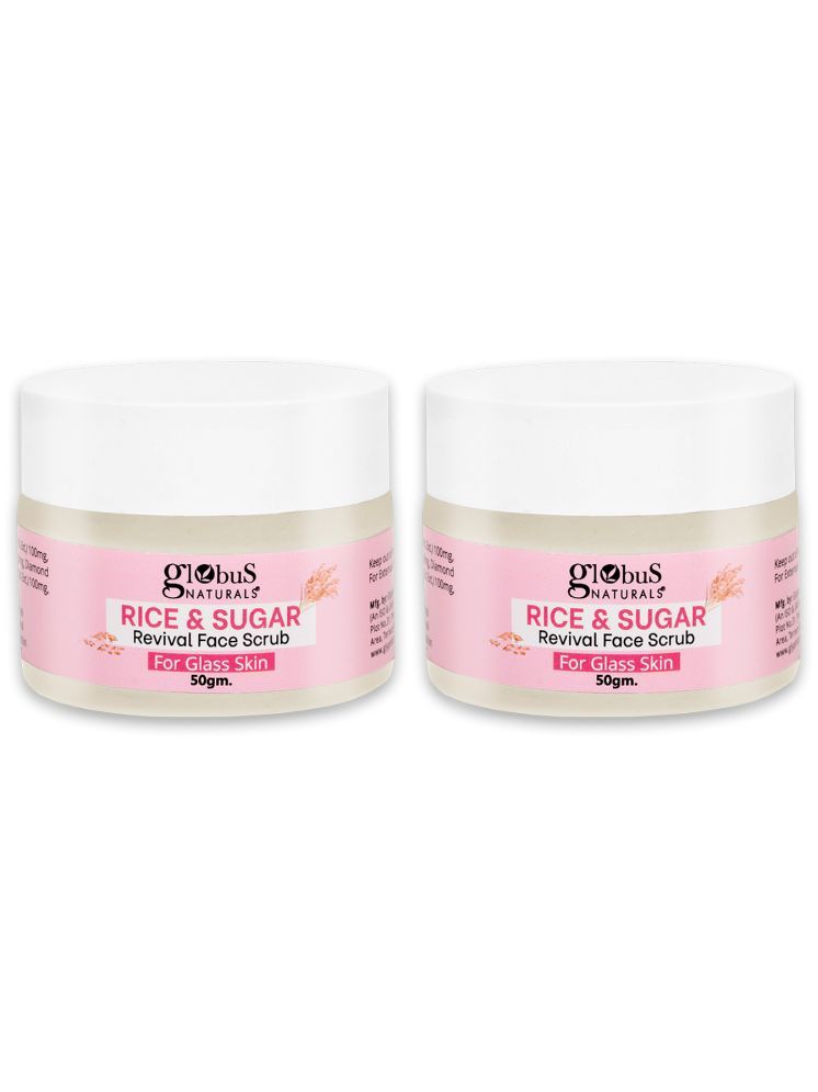     			Globus Naturals Rice & Sugar Revival Face Scrub,For Korean Glass Skin, 50 gm (Pack of 2)