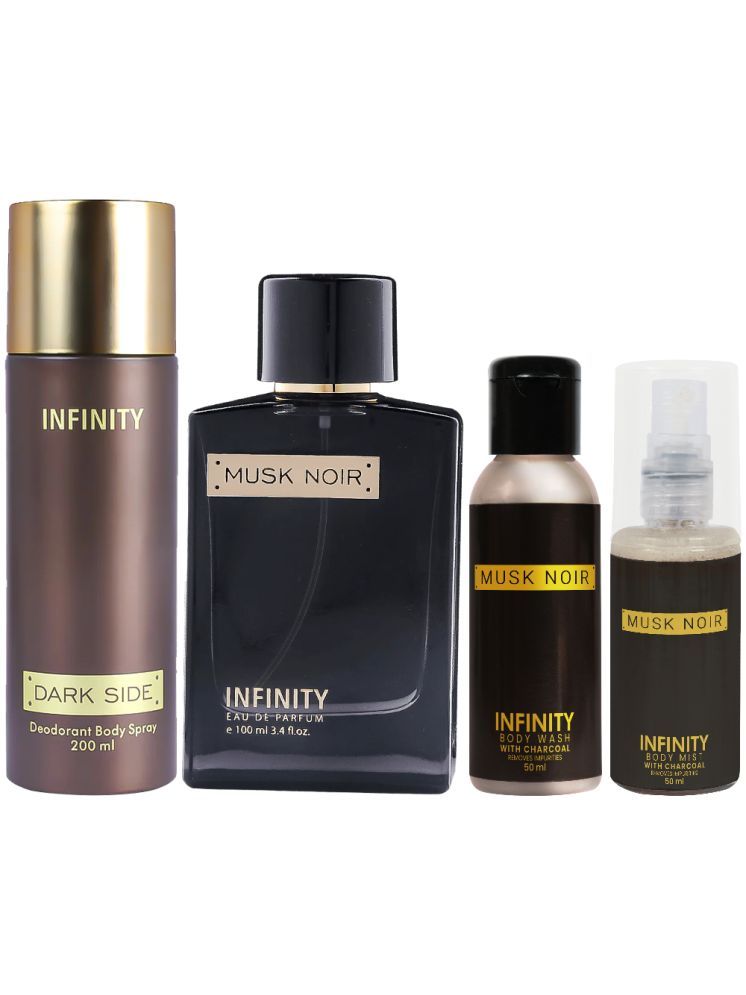     			Infinity Musk Noir Perfume, Dark Side Deodorant, Musk Noir Body Wash & Musk Noir Body MistLong Lasting Pack of 4