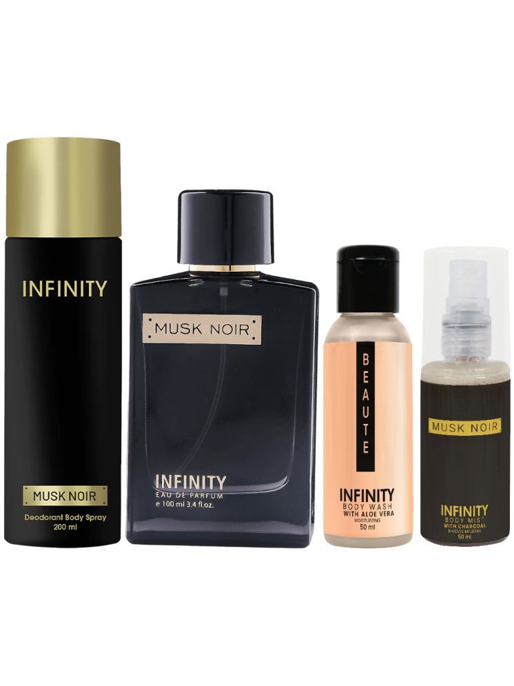     			Infinity Musk Noir Perfume, Musk Noir Deodorant, Beaute Body Wash & Musk Noir Body Mist Long Lasting Pack of 4