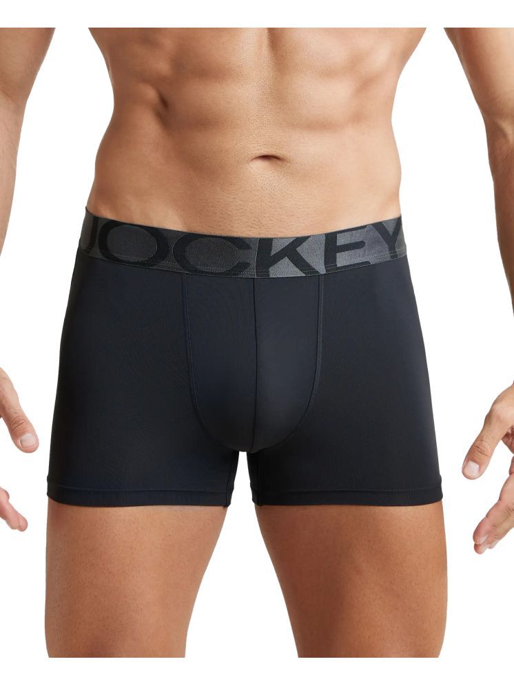     			Jockey IC28 Men Tactel Microfiber Elastane Solid Trunk with Moisture Move Properties - Black