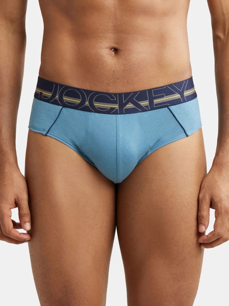     			Jockey US14 Men Super Combed Cotton Solid Brief with Ultrasoft Waistband - Aegean Blue