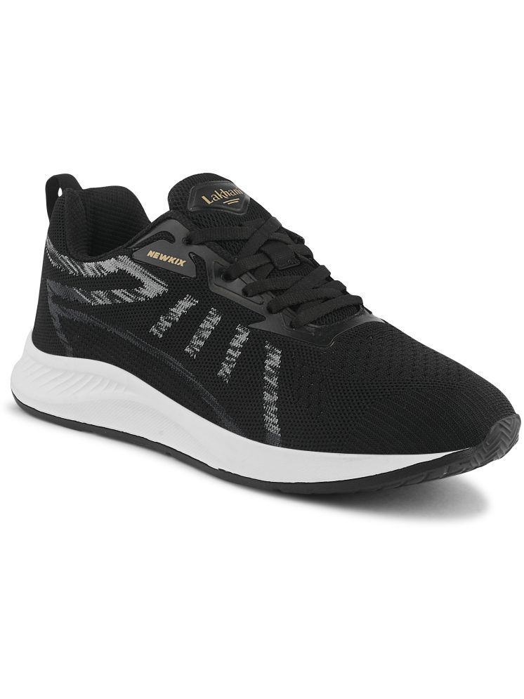     			Lakhani Aashirwad E-Runner-01_Black Black Men's Sports Running Shoes