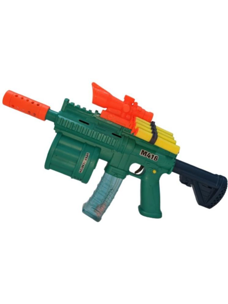     			Multi Functional 3-in-1 Bubble Gun with Two Bottles of Bubble Liquid and 8 Soft Foam Bullets