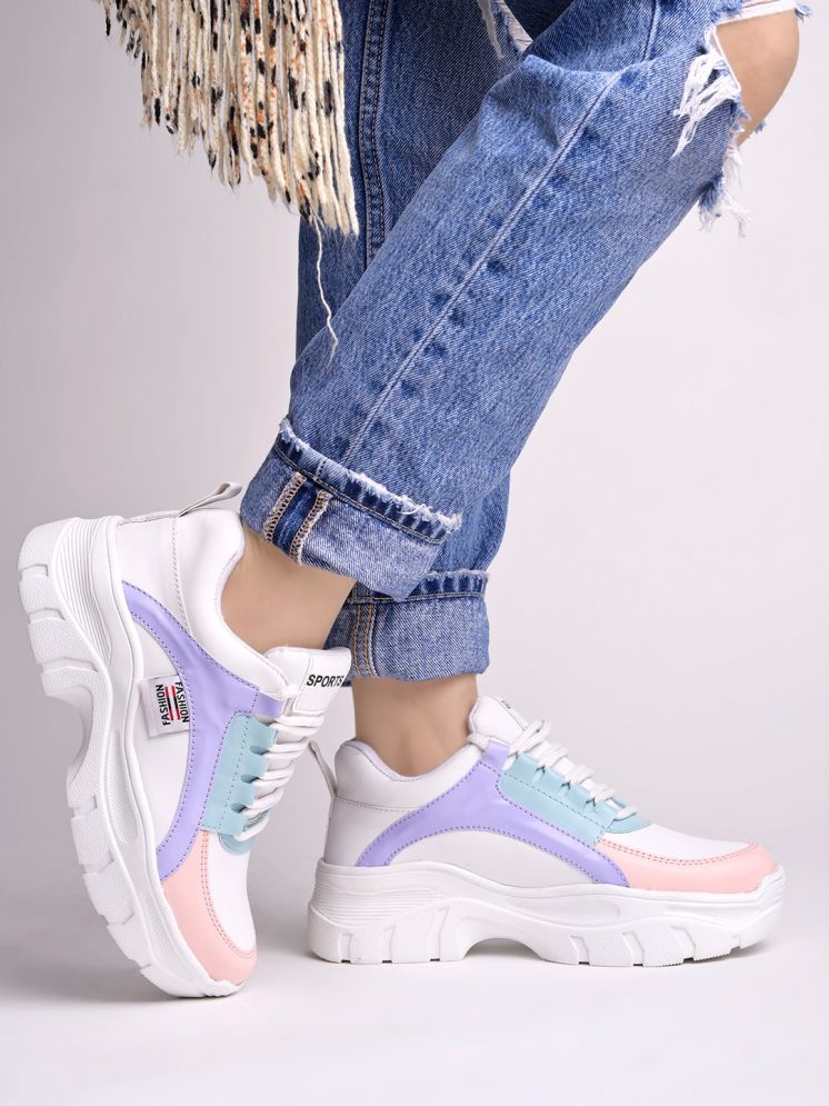     			Stylestry White Women's Sneakers