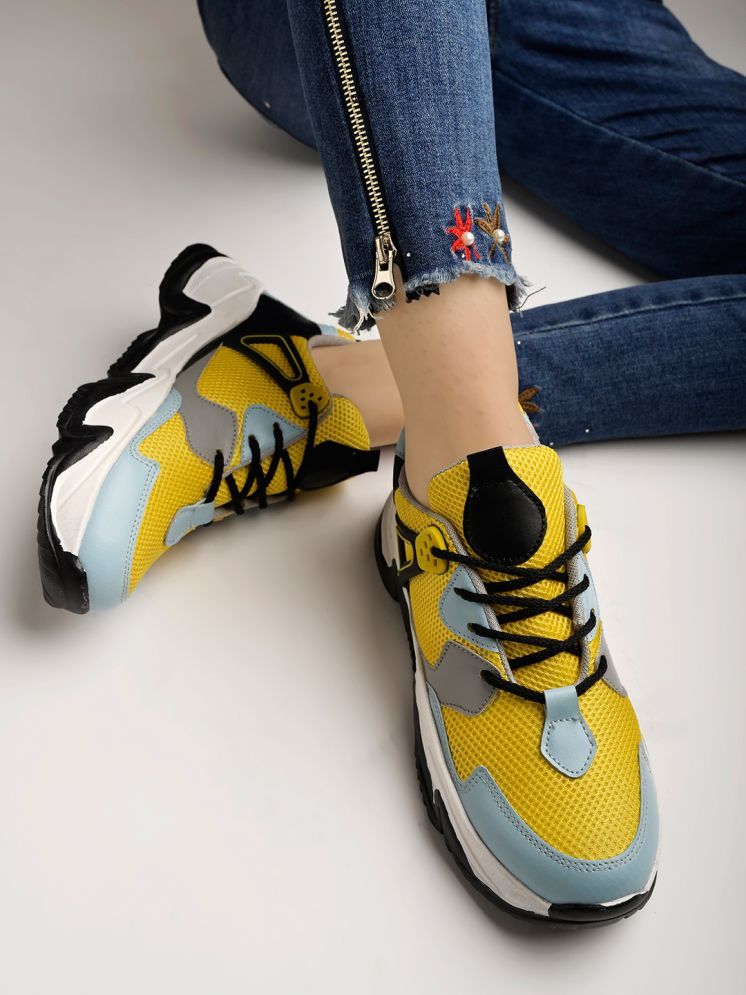     			Stylestry Yellow Women's Sneakers