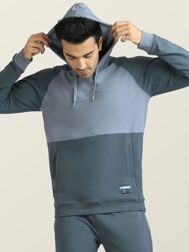     			XYXX Cotton Blend Hooded Men's Sweatshirt - Grey ( Pack of 1 )