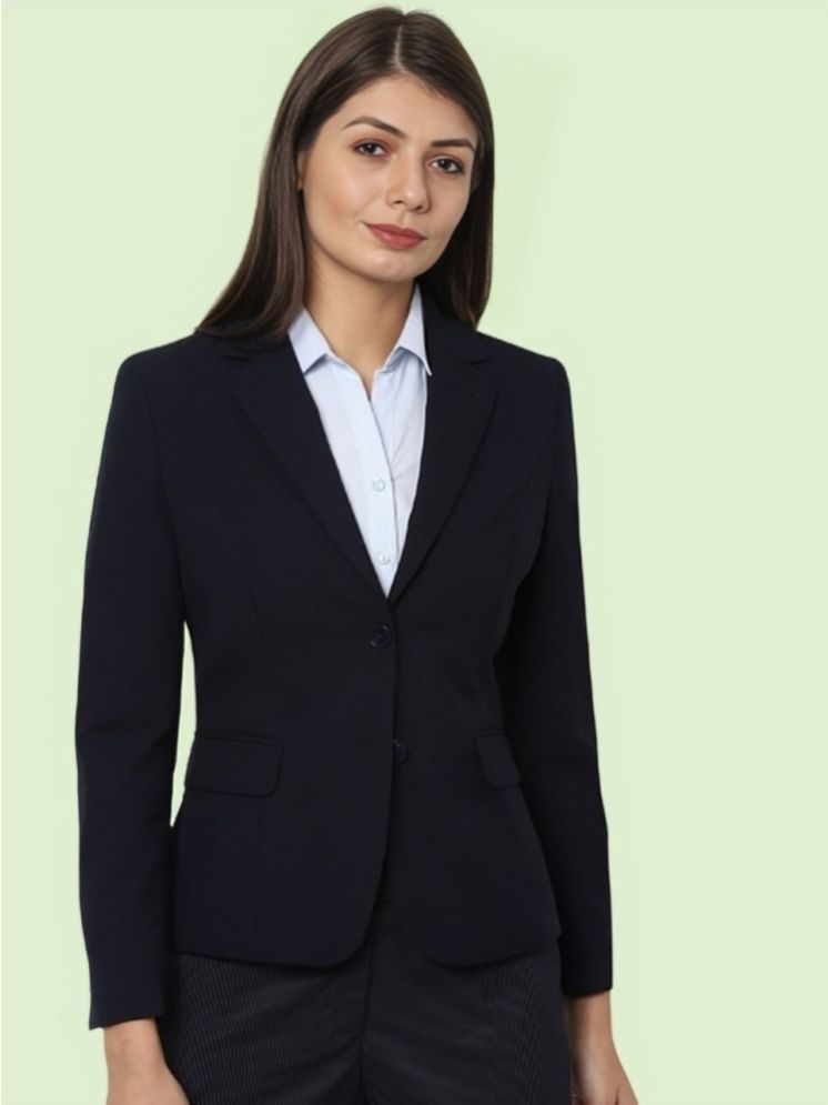     			curvy comfort - Cotton Blend Blue Blazers