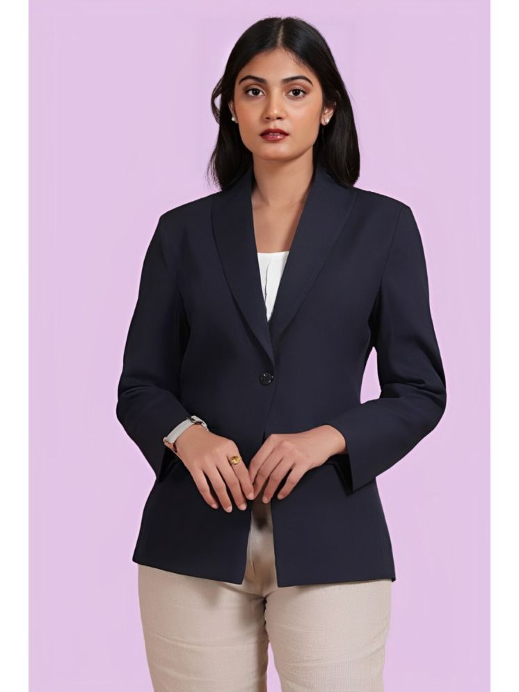     			curvy comfort - Cotton Blend Blue Blazers