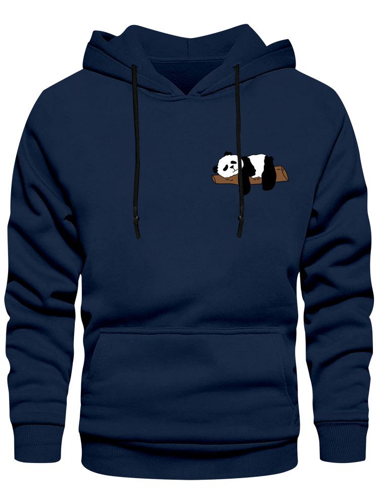     			fashion and youth Cotton Blend Hooded Men's Sweatshirt - Navy ( Pack of 1 )