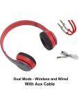 UGPro UGP-47 Dual Mode 3.5 mm Bluetooth Headphone Over Ear 6 Hours Playback Adjustable length IPX4(Splash & Sweat Proof) Red