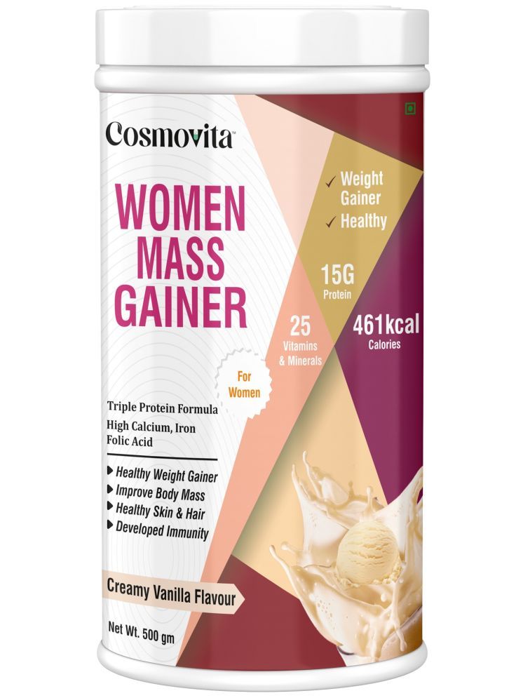     			Cosmovita Women Weight Gainer Protein Powder for Muscle & Mass Gain 500 gm Vanilla