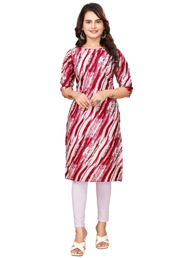     			Fashion Fair Crepe Printed Straight Women's Kurti - Red ( Pack of 1 )