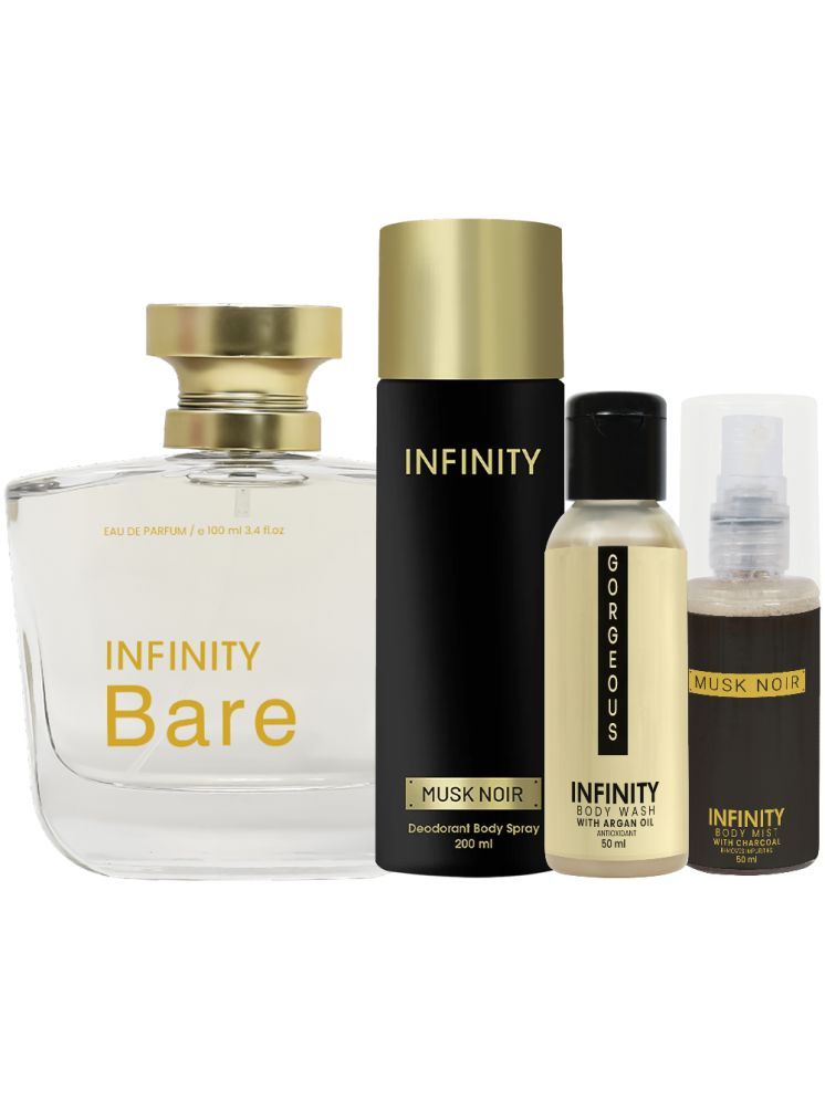     			Infinity Bare Perfume, Musk Noir Deodorant, Gorgeous Body Wash & Musk Noir Body Mist Long Lasting Pack of 4