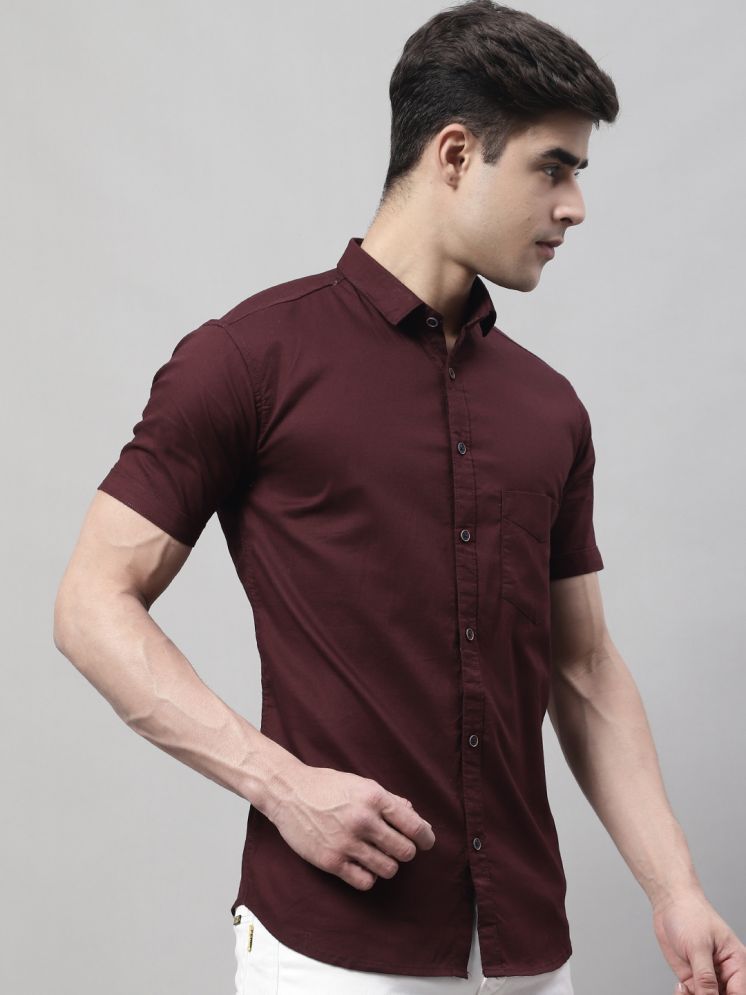     			MAJESTIC MAN 100% Cotton Slim Fit Solids Half Sleeves Men's Casual Shirt - Wine ( Pack of 1 )