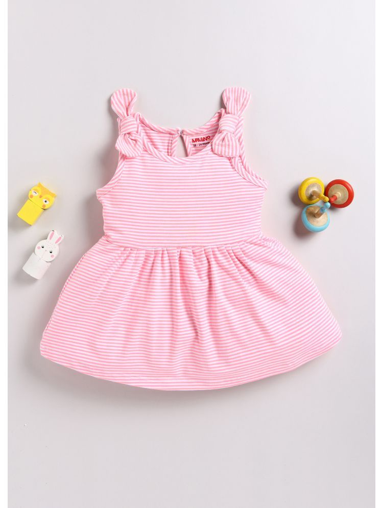     			MIMINO Pink Cotton Baby Girl Frock ( Pack of 1 )