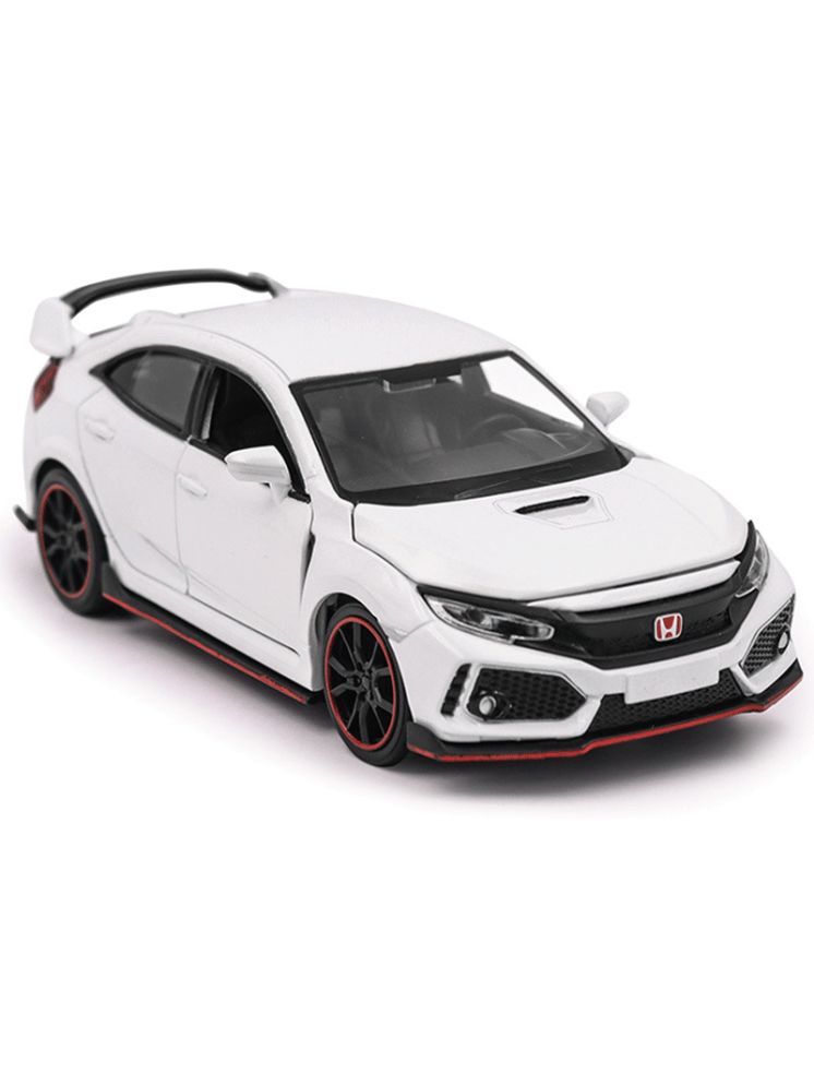     			PANSHUB 1:32 White Honda Civic Exclusive Alloy Metal Car, Die-Cast Pull Back Toy Car with Openable Doors, Lights & Music for Kids (Pack of 1; Color As Per Stock) (1:32 Honda Civic Car - White)