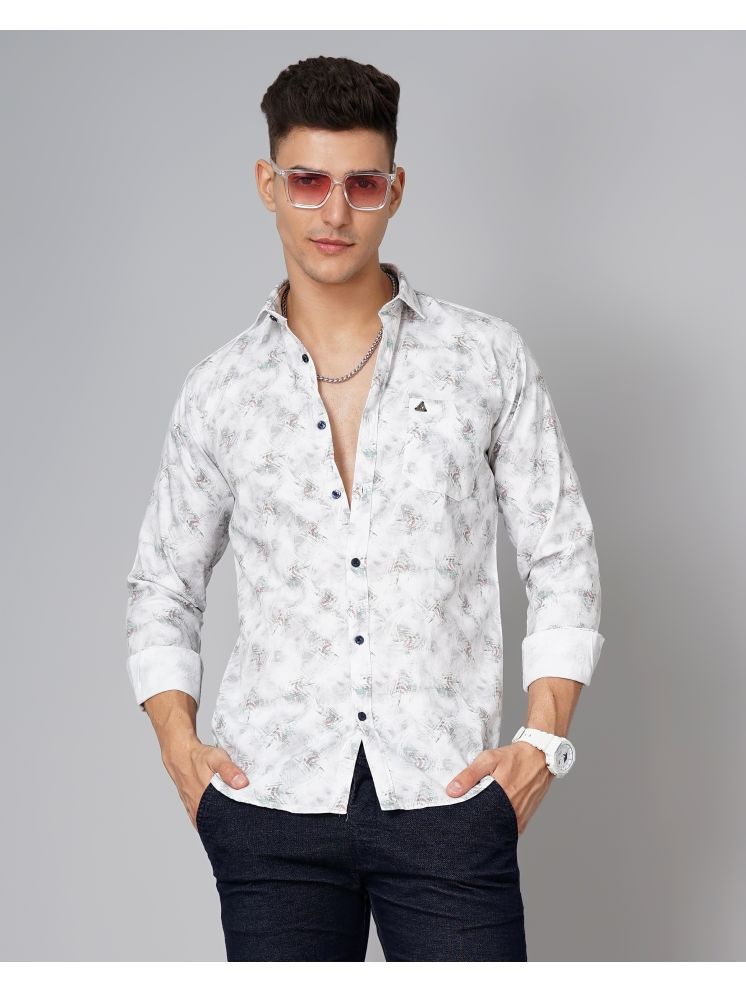     			Paul Street 100% Cotton Slim Fit Printed Full Sleeves Men's Casual Shirt - White ( Pack of 1 )