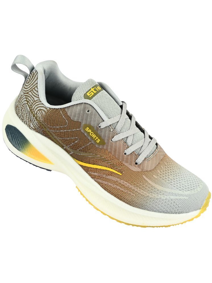     			STIO 4023-GRY-ORG Gray Men's Sports Running Shoes