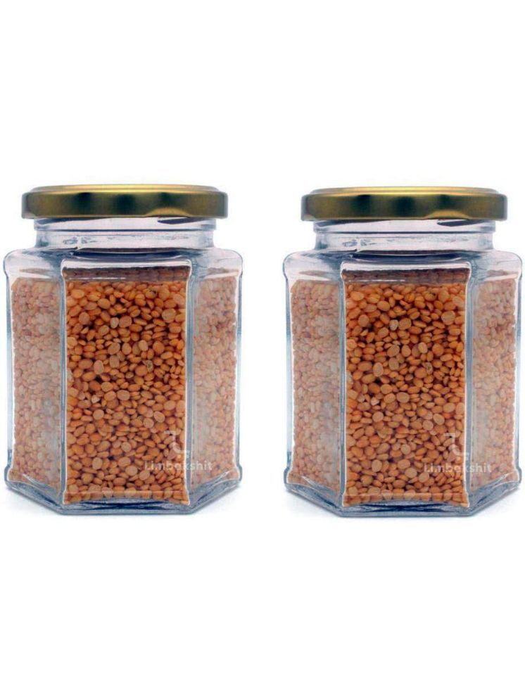     			Somil Glass Contanier Glass Transparent Spice Container ( Set of 2 )