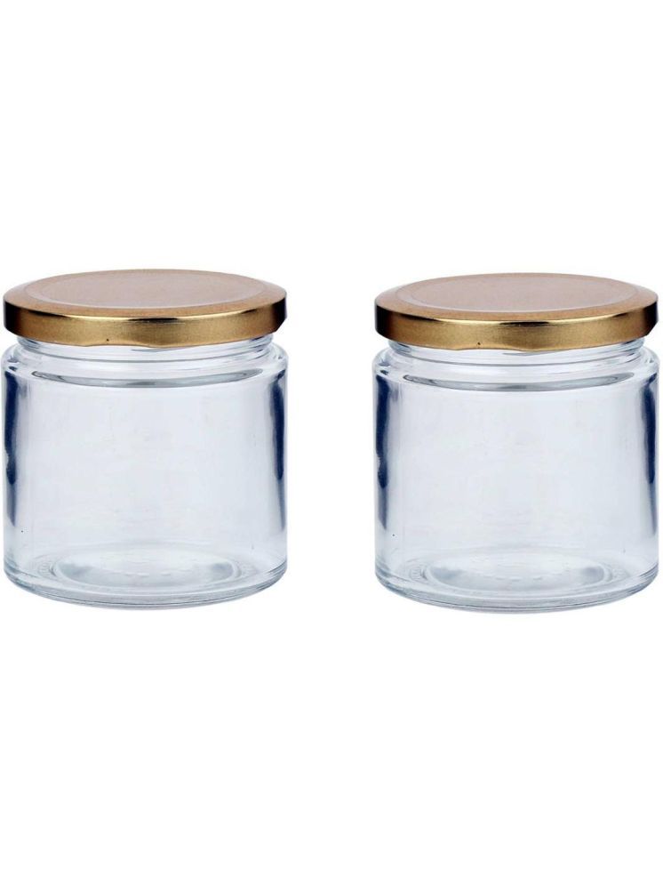     			Somil Glass Contanier Glass Transparent Spice Container ( Set of 2 )