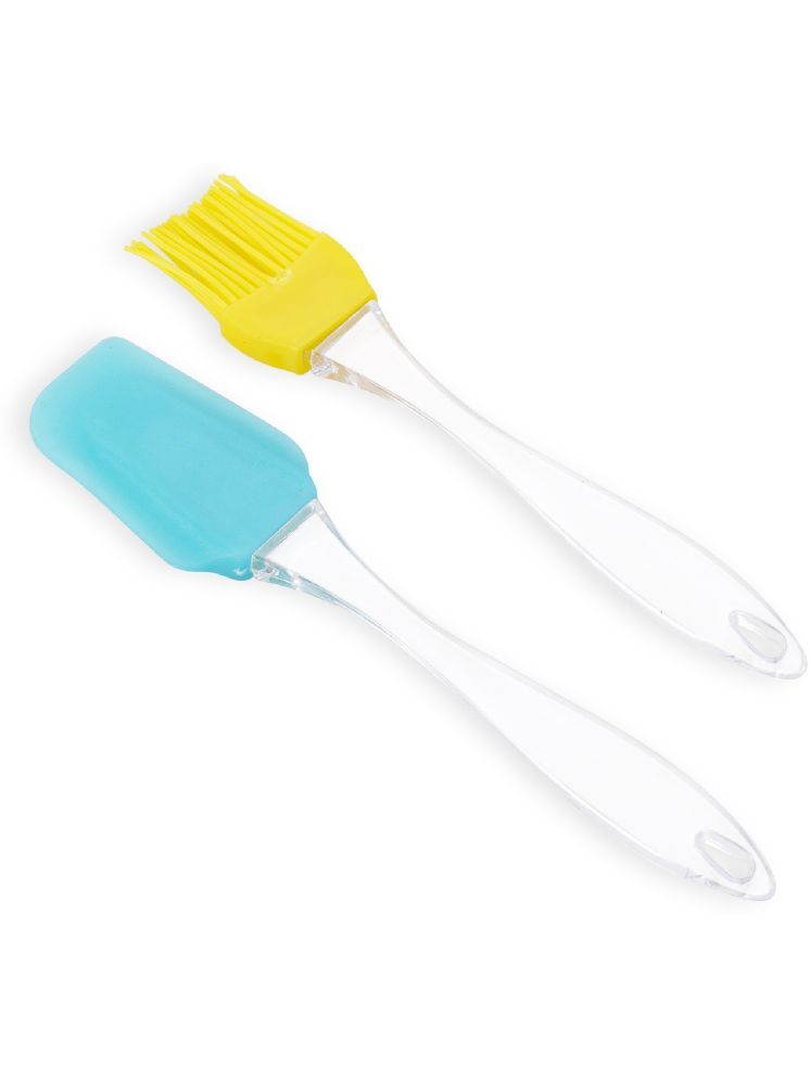     			omortex Multicolor Virgin Plastic Brush, Spatula ( Set of 2 )