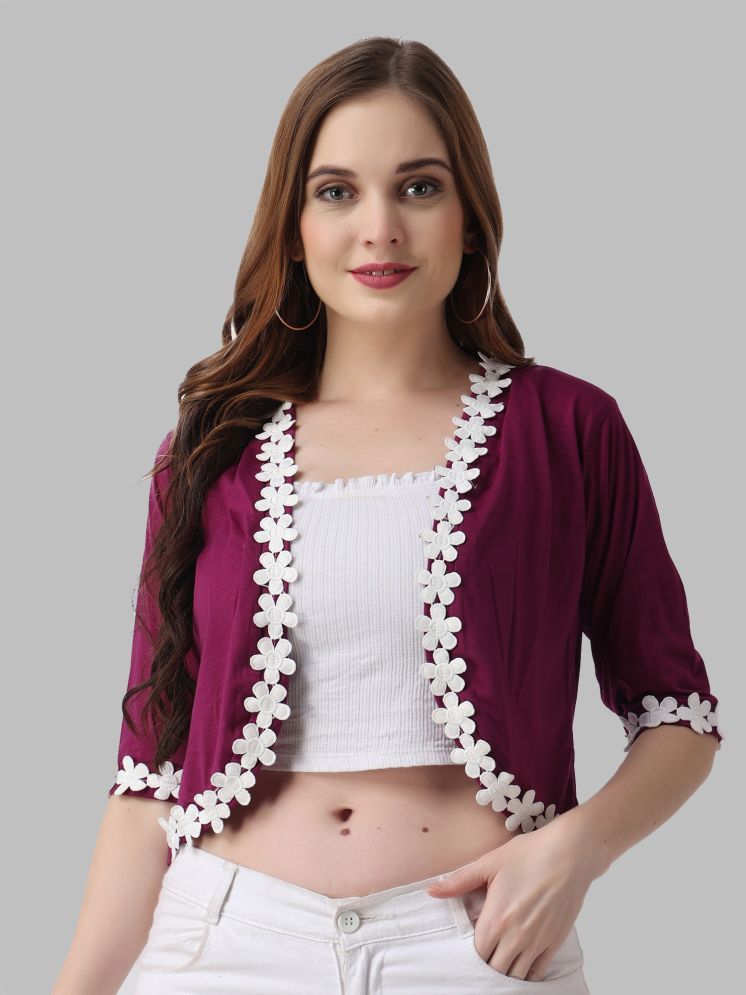     			Affair Cotton Women's Shrugs - Purple ( Single )