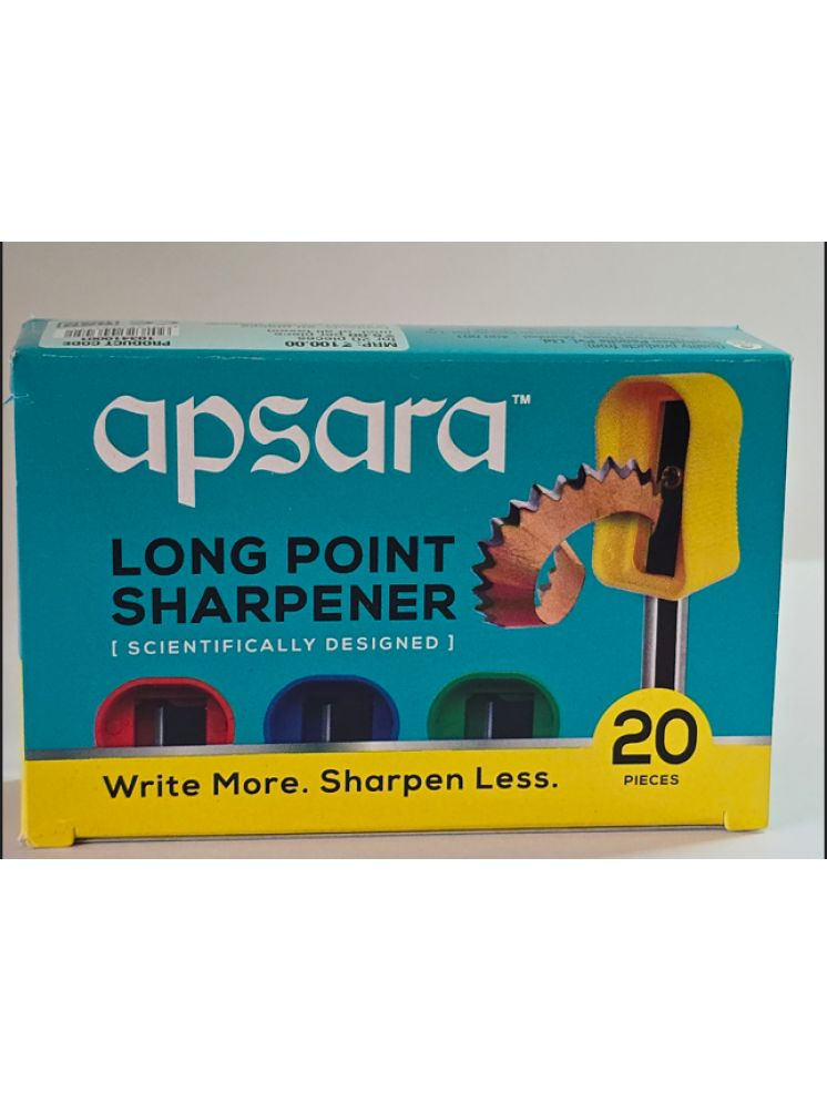     			Apsara Long Point Sharpeners, Comfortable Grip, Highly Durable, Anti-rust, Scientifically Designed Blade, Child Safe, for Students, Artists & Professionals, Pack 0f 20