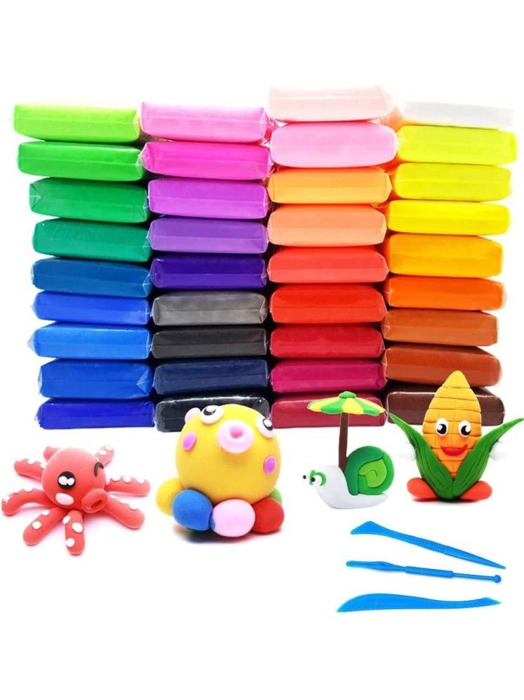     			Eclet (Pack of 12) Air Dry Clay, Colorful Children Soft Clay, Creative Art Crafts, Gifts for Kids-Multi Color. Non-Toxic Modeling Magic Fluffy Foam Bouncing Clay Putty Kit for Kids with Tools.175