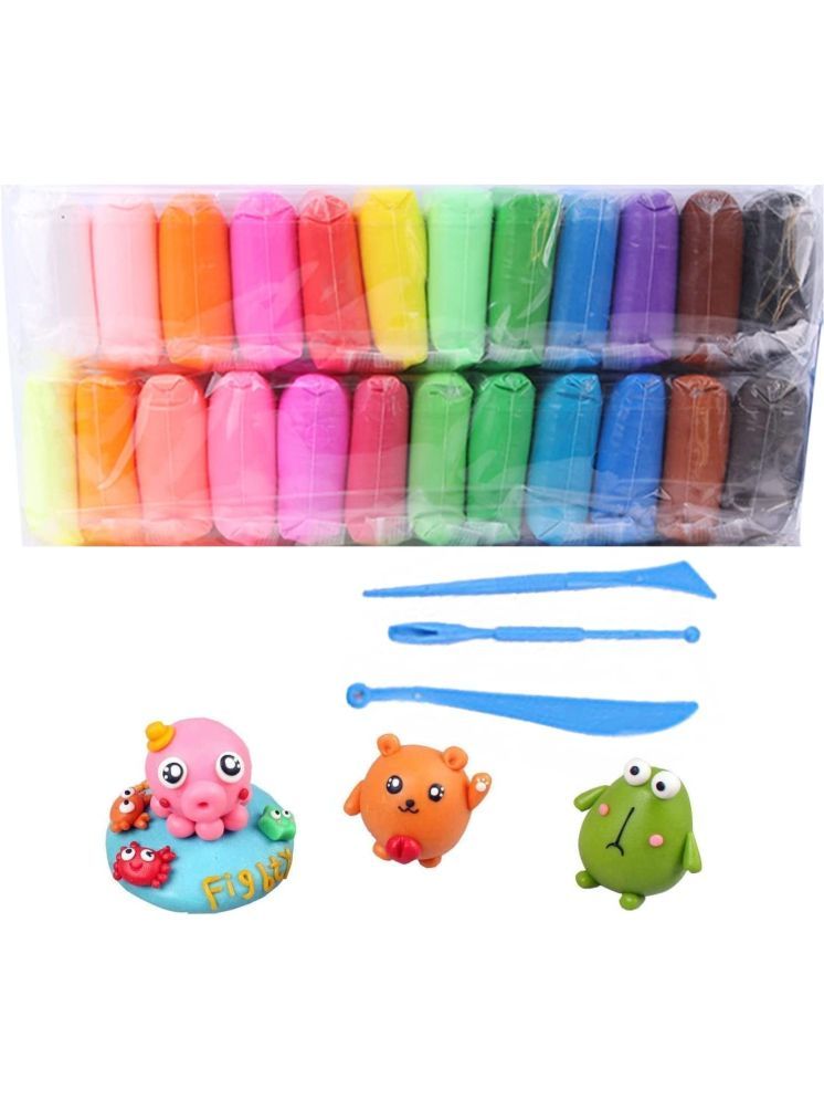     			Eclet (Pack of 12) Air Dry Clay, Colorful Children Soft Clay, Creative Art Crafts, Gifts for Kids-Multi Color. Non-Toxic Modeling Magic Fluffy Foam Bouncing Clay Putty Kit for Kids with Tools.98