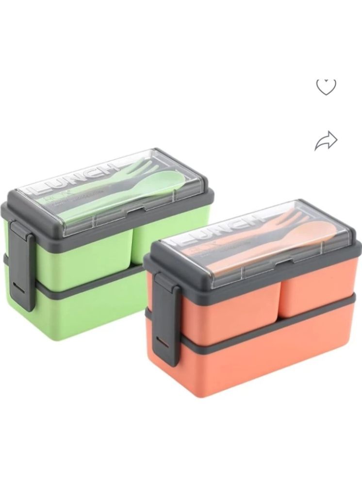     			Fitgo D0UBLE DECKER LUNCH BOX 01 Plastic Lunch Box 3 - Container ( Pack of 1 )