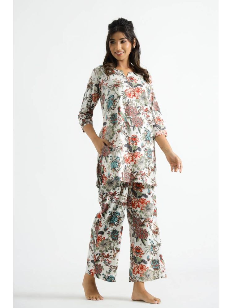     			Label Flavia Multi Color Printed Pant Top Set