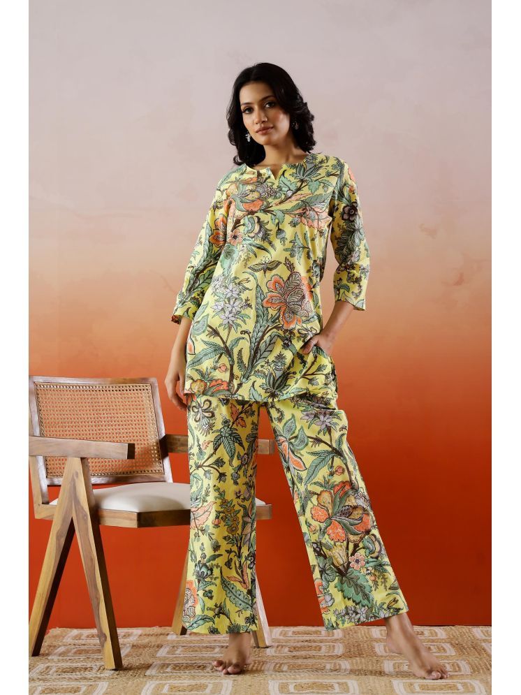     			Label Flavia Multicolor Printed Pant Top Set