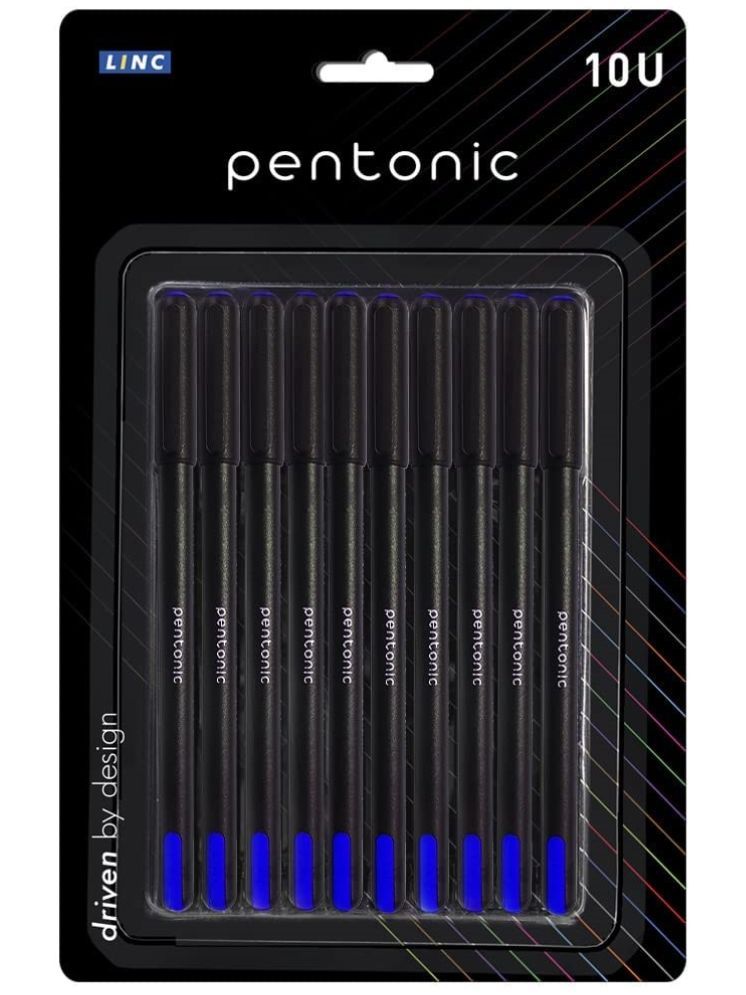     			Pentonic 0.7 mm Ball Pen Blister Pack | Black Body | Blue Ink | Set of 10 Pens