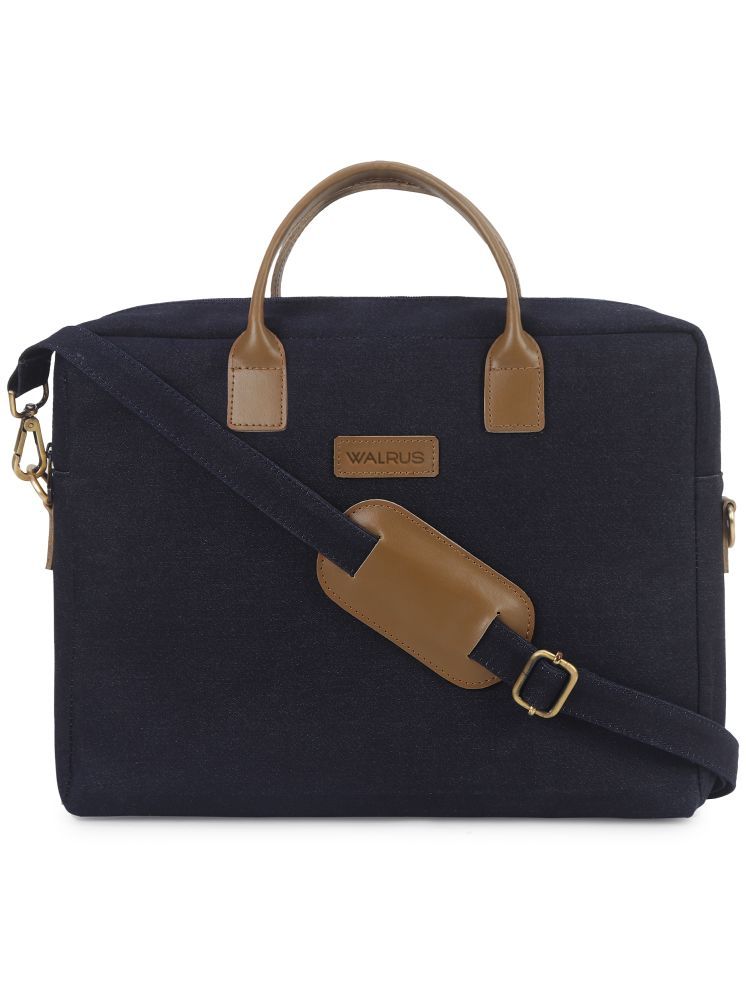     			Walrus Blue Fabric Office Bag