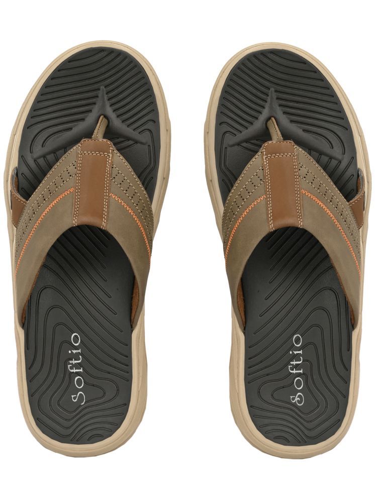     			softio Grey Men's Thong Flip Flop