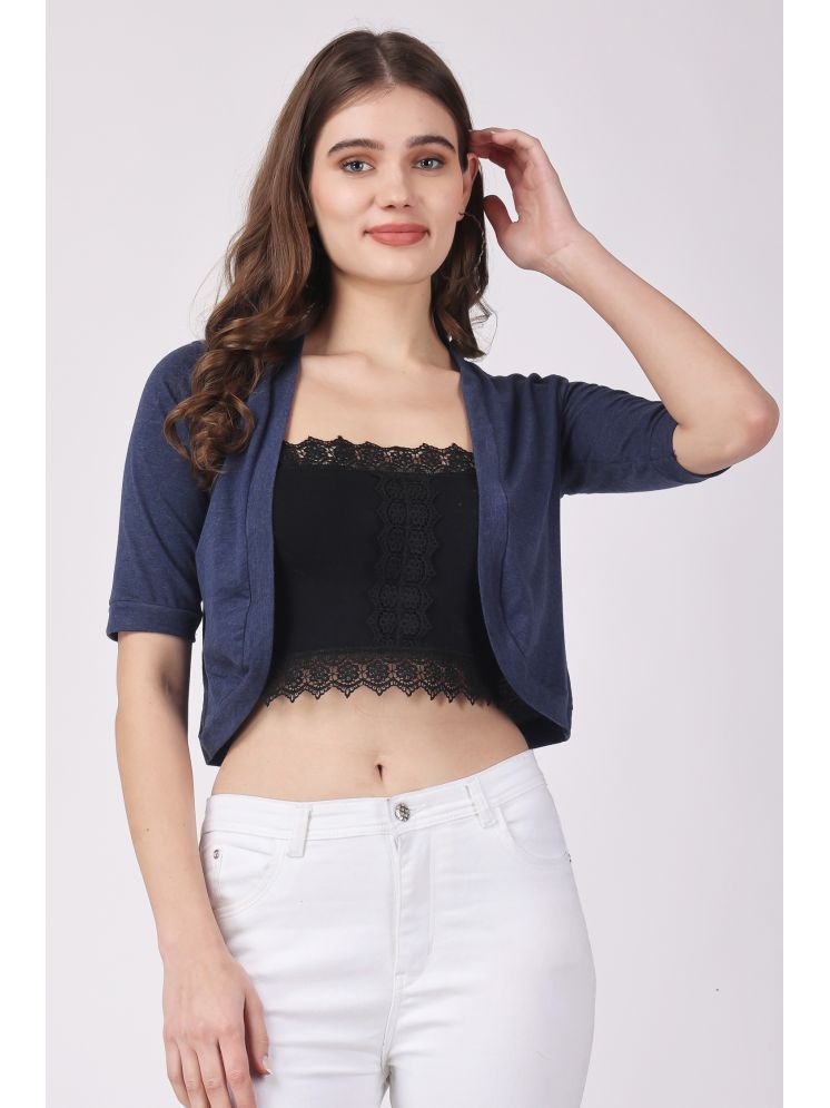     			Affair Cotton Women's Shrugs - Blue ( Single )