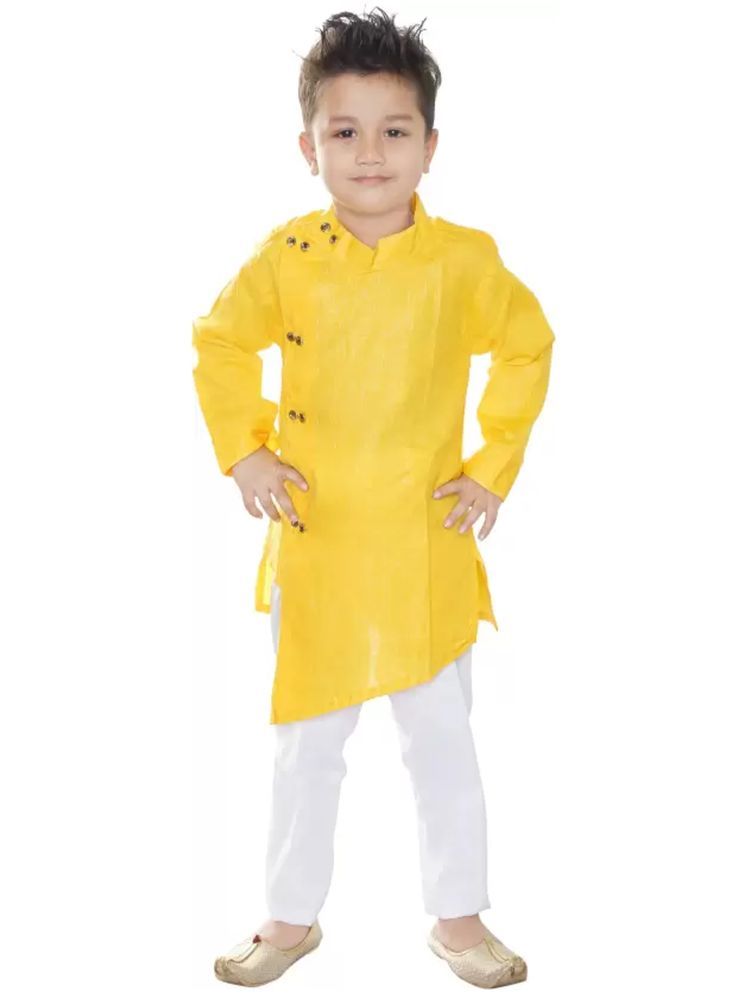     			BACCHA GANG Yellow Cotton Blend Boys ( Pack of 1 )