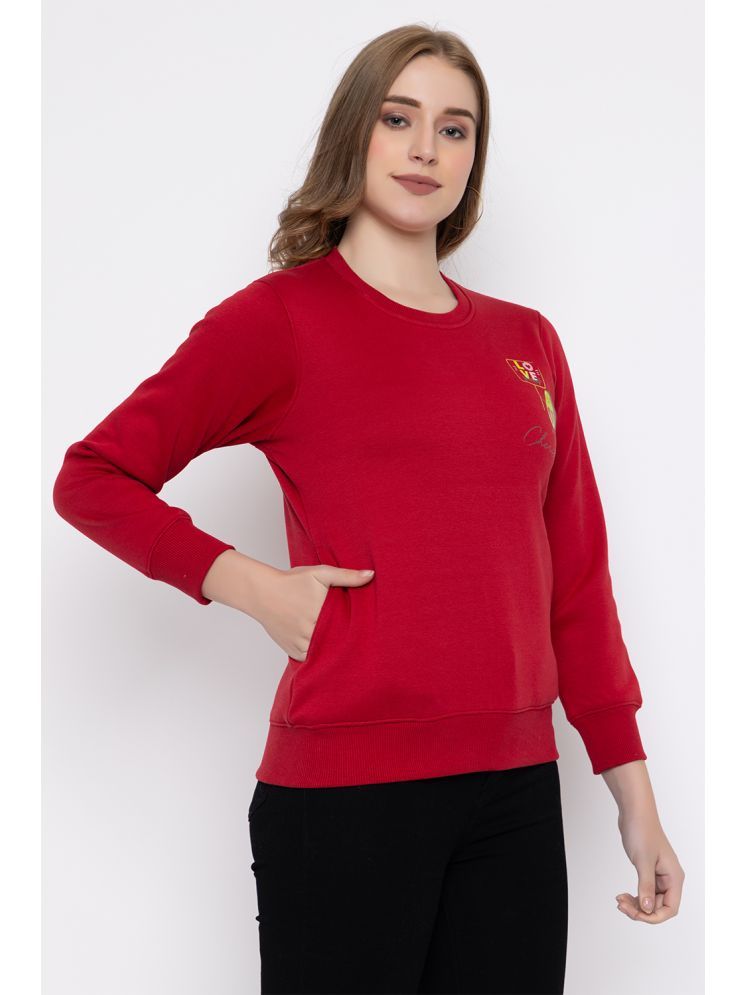     			CHERIBELL Cotton - Fleece Women's Non Hooded Sweatshirt ( Red )