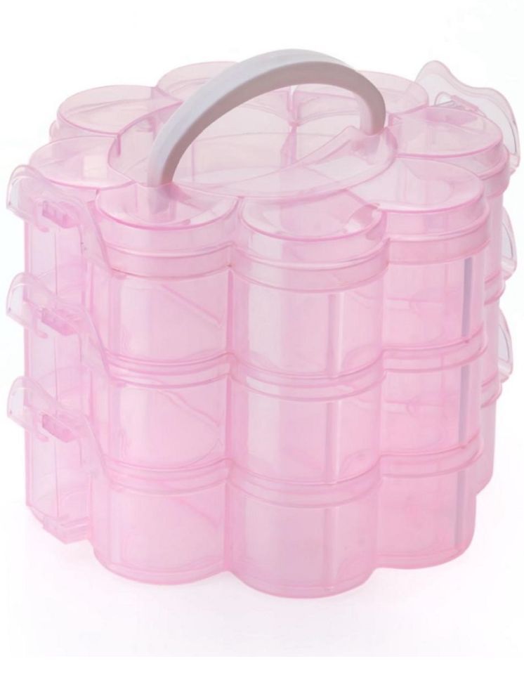     			Dinely Plastic Pink Multi-Purpose Container ( Set of 1 )