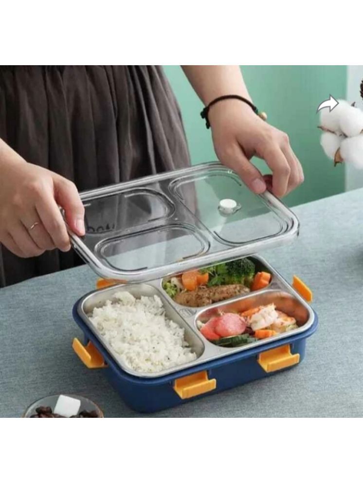     			Fitgo 3 COMPARTMENT LUNCH BOX 01 Stainless Steel School Lunch Boxes 3 - Container ( Pack of 1 )